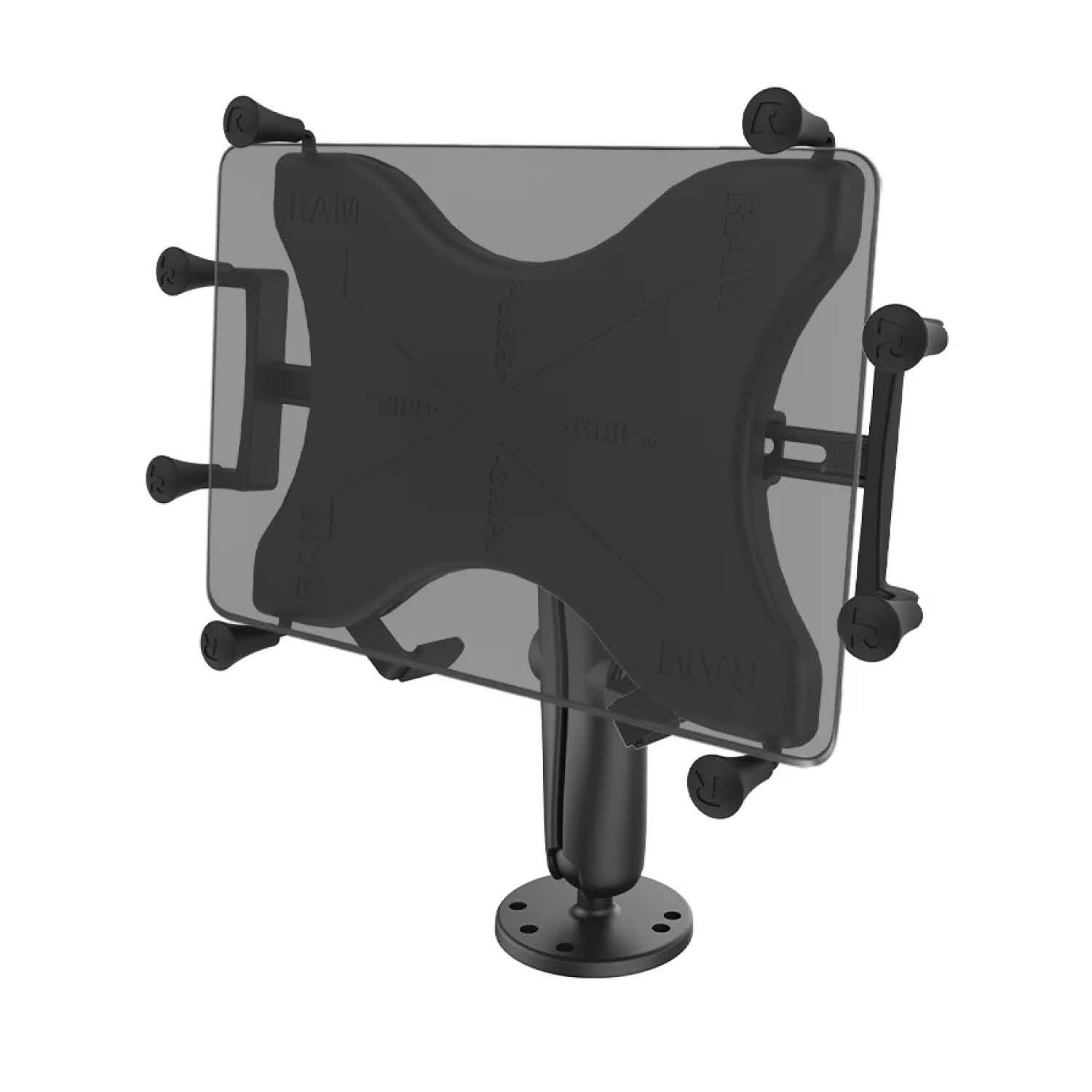 RAM Mounts X-Grip Aufbauhalterung für 9-11 Zoll Tablets - Runde Basisplatte - Langer Verbindungsarm - Runde Basisplatte (AMPS) - B-Kugel (1 Zoll) - Schrauben-Set – Produktansicht