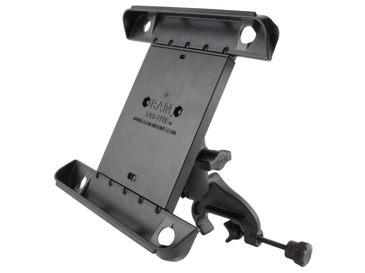 RAM Mounts Luftfahrt-Set mit Tab-Tite Halterung für 11 Zoll Tablets - B-Kugel (1 Zoll) - Steuerhorn-Klammer (15,87 - 31,75 mm Klemmbereich) - Mittlerer Verbindungsarm (ca. 94,74 mm) – Produktansicht