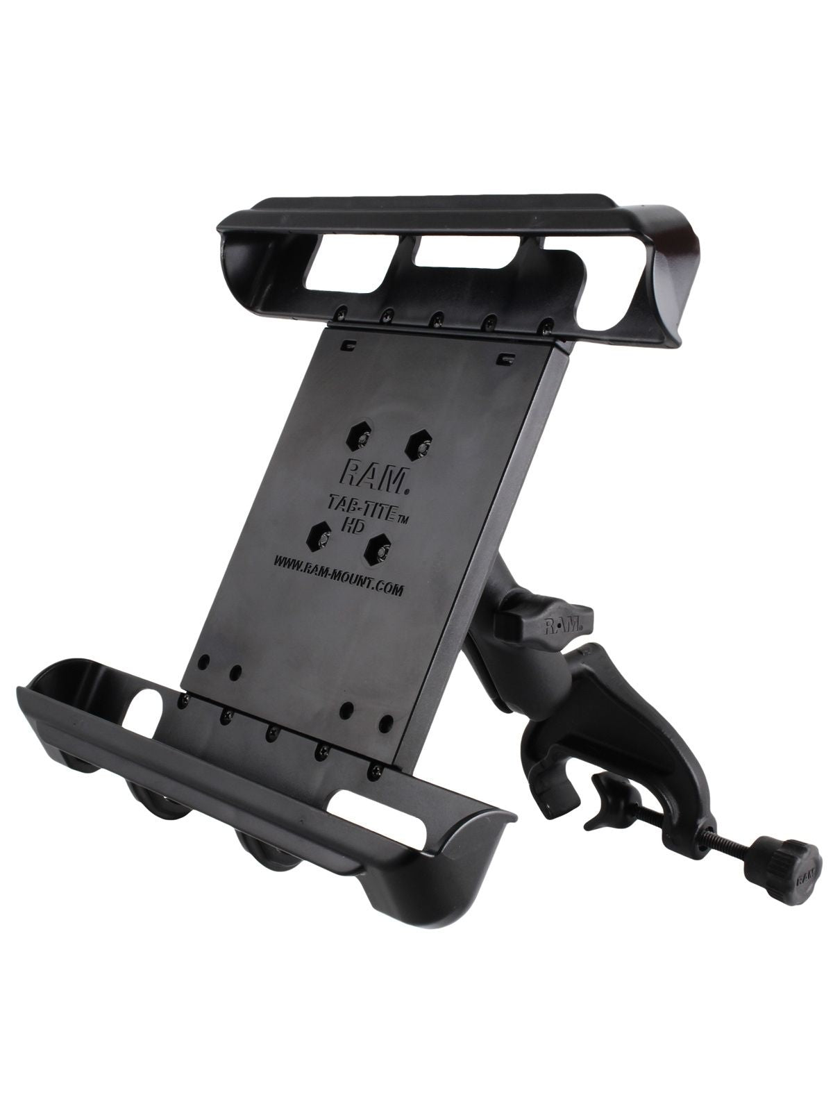 RAM Mounts Luftfahrt-Set mit Tab-Tite Halterung für 9-10 Zoll Tablets - B-Kugel (1 Zoll) - Steuerhorn-Klammer (15,87 - 31,75 mm Klemmbereich) - Mittlerer Verbindungsarm (ca. 94,74 mm) – Produktansicht