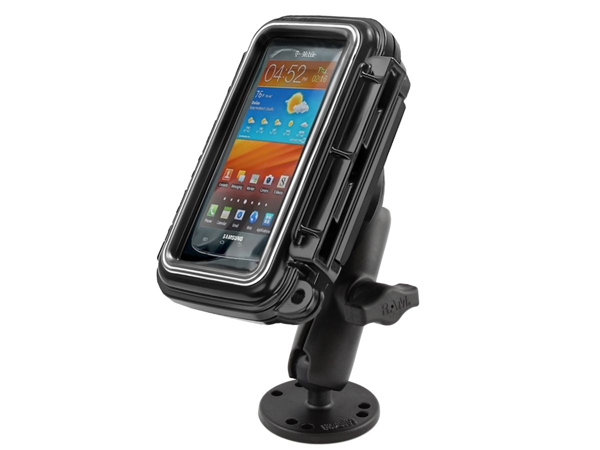 RAM Mounts Aufbauhalterung mit mittlerer Aqua Box - runde Basisplatte, mittlerer Verbindungsarm, B-Kugel (1 Zoll), im Polybeutel – Produktansicht