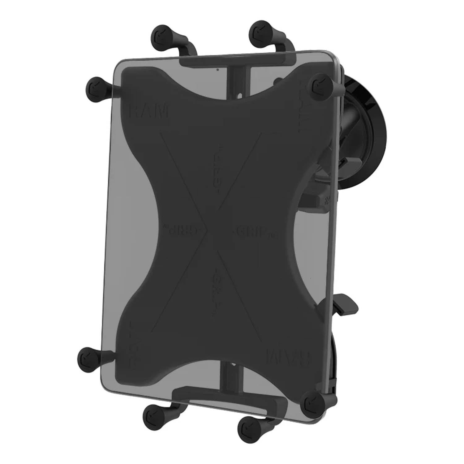 RAM Mounts X-Grip Saugfuß-Halterung für 9-11 Zoll Tablets - Runde Basiskugel - Mittlerer Verbindungsarm - Saugfuß mit Trapez-Basiskugel - B-Kugel (1 Zoll) - Schrauben-Set – Produktansicht