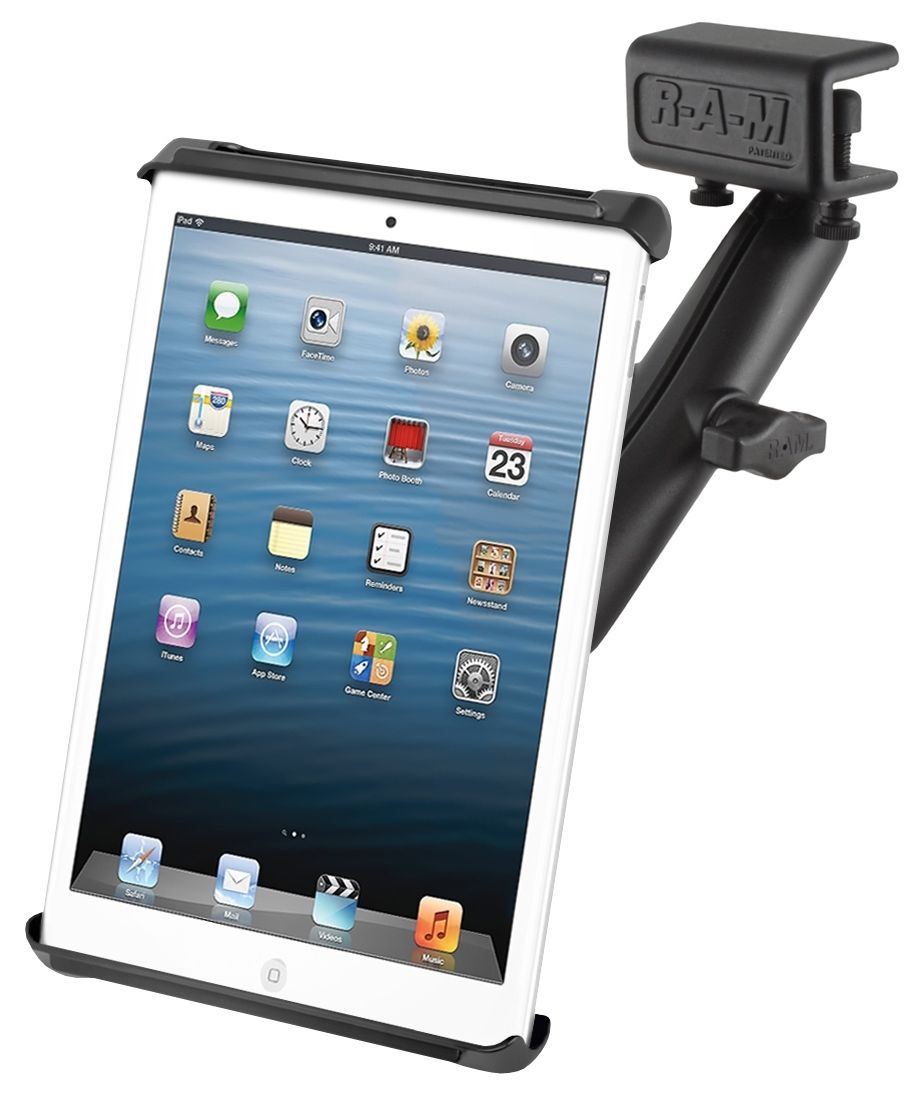 RAM Mounts Luftfahrt-Halterung 7 Zoll Tablets - B-Kugel (1 Zoll), Panel-Klammer, langer Verbindungsarm, Tab-Tite Halteschale – Produktansicht