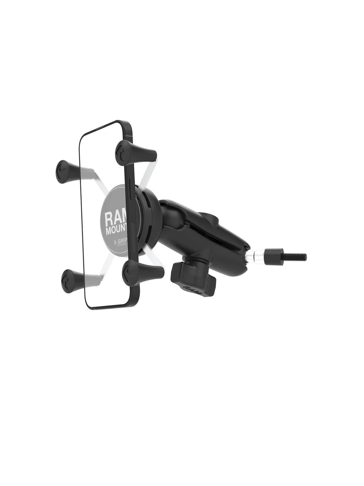 RAM Mounts X-Grip Universalhalterung für Smartphones - Bis 82,55 mm Breite - Kurzer Verbindungsarm - Kugelbasis mit M6 x 60 mm Gewinde - B-Kugel (1 Zoll) – Produktansicht