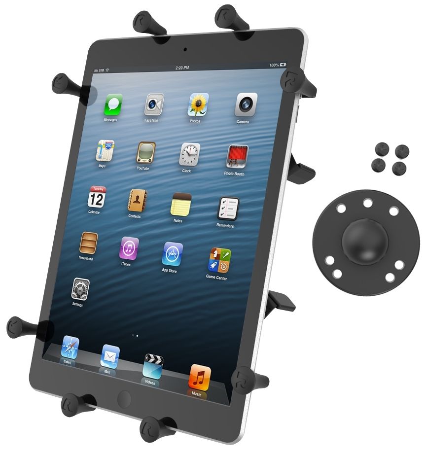 RAM Mounts X-Grip Universalhalterung für 9-11 Zoll Tablets - Runde Basiskugel (AMPS) - B-Kugel (1 Zoll) - Schrauben-Set – Produktansicht