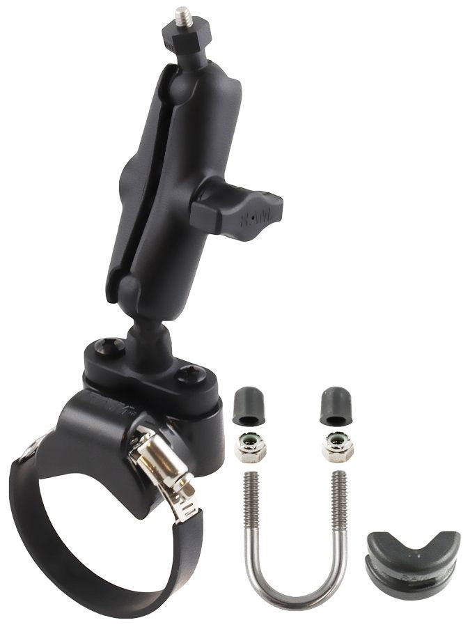 RAM Mounts Lenker-/Rohr-Set - B-Kugel (1 Zoll), Rohrschelle, mittlerer Verbindungsarm, Kugel mit 1/4"-20 Gewindestift – Produktansicht