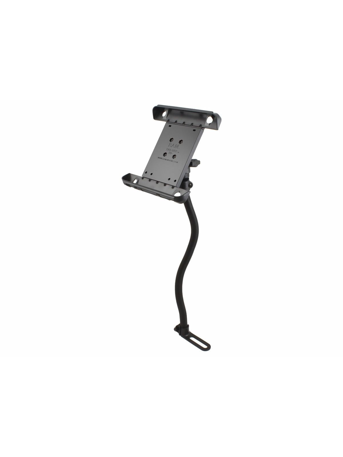 RAM Mounts Pod I Sitzschienen-Adapter mit Universal Tab-Tite Halteschale (10 Zoll Tablets) - flexibler Stab (ca. 450 mm), runde Basisplatte (AMPS), B-Kugel (1 Zoll) – Produktansicht