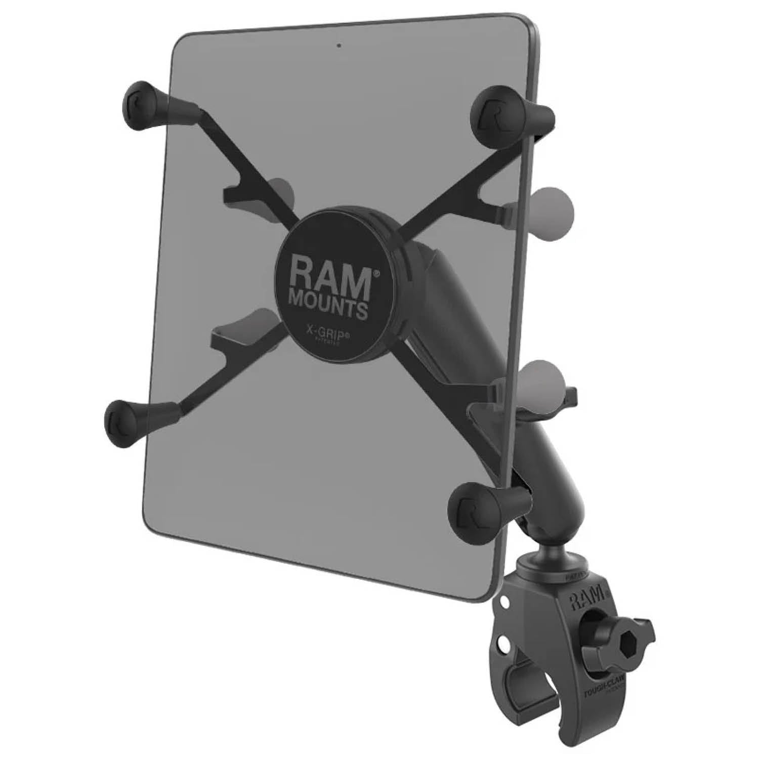 RAM Mounts X-Grip Klemm-Halterung für 7-8 Zoll Tablets - Langer Verbindungsarm - Tough-Claw Klein (Durchmesser 15,87 mm bis 28,95 mm) - B-Kugel (1 Zoll) – Produktansicht