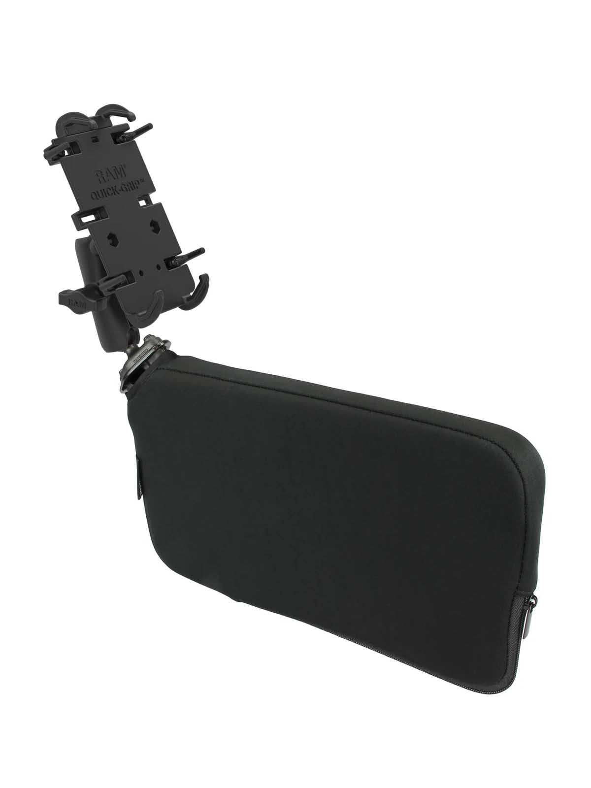 RAM Mounts Tough-Wedge Set mit Quick-Grip XL Universal-Halteschale - Zwischenraumpolster (ohne Pumpe) , B-Kugel (1 Zoll), mittlerer Verbindungsarm – Produktansicht