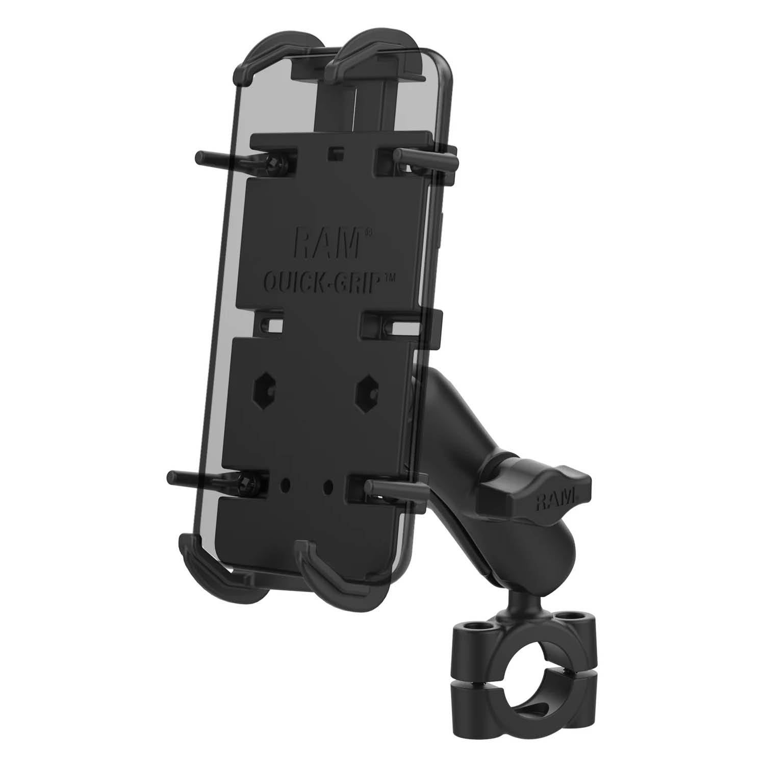 RAM Mounts Torque Quick-Grip Universal-Halterung - B-Kugel (1 Zoll), Torque-Basis (19-25 mm Durchmesser), mittlerer Verbindungsarm – Produktansicht