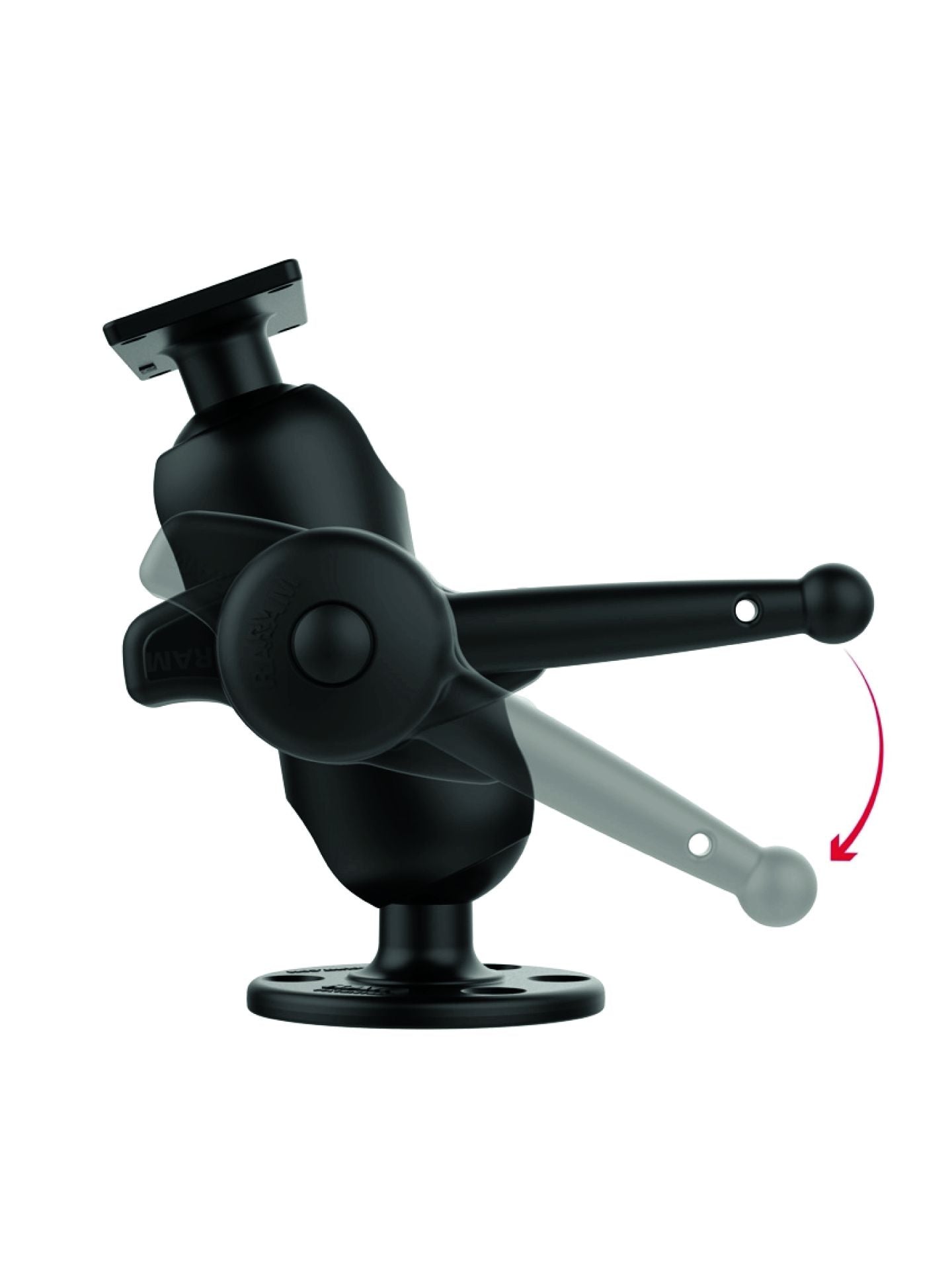 RAM Mounts Marine Aufbau-Set Humminbird Helix 8-15 / Solix / Apex - D-Kugel (2,25 Zoll), runde Basis, kurzer Verbindungsarm, Adapterplatte, Schraubhilfe