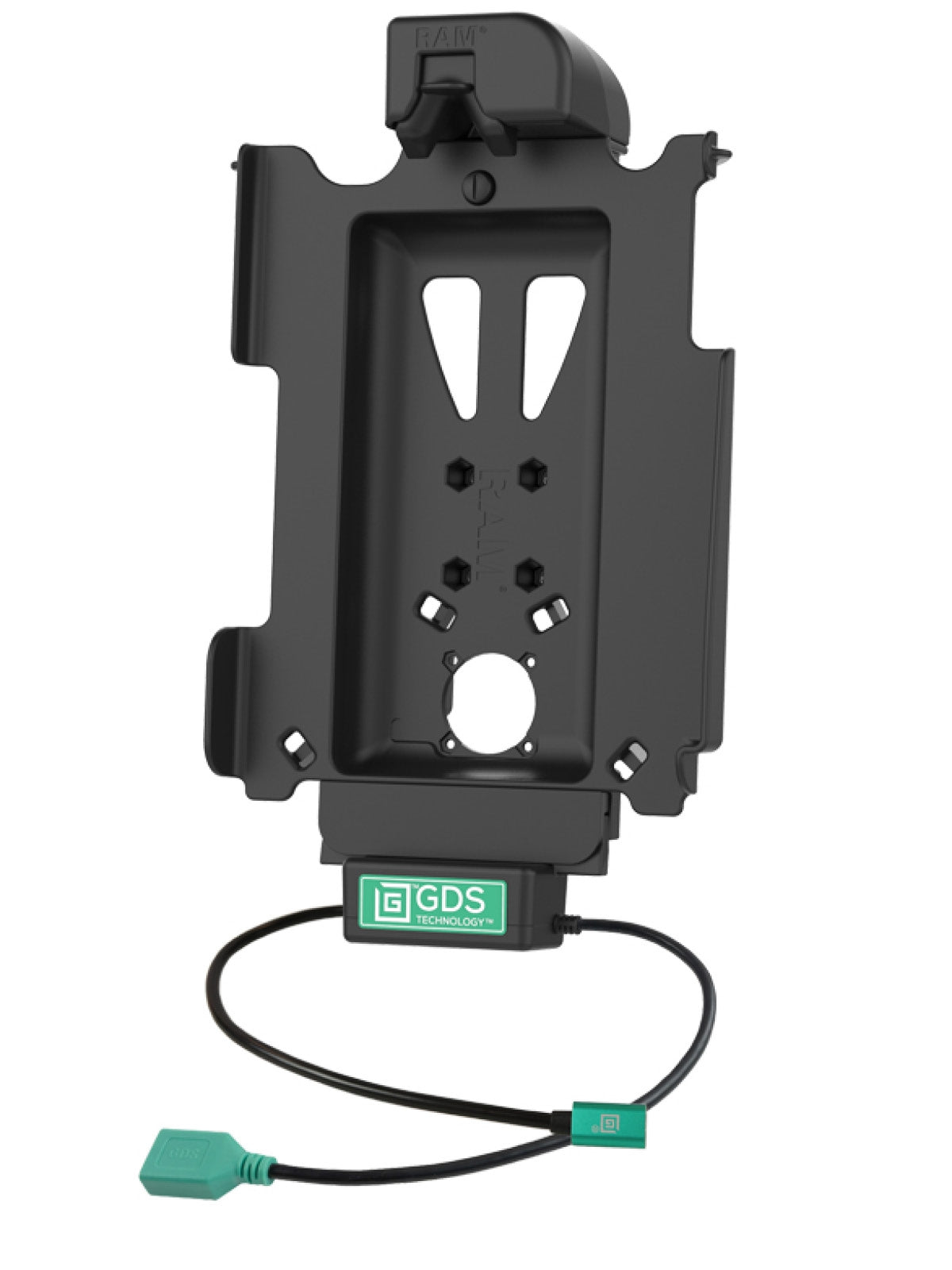 RAM Mounts GDS Tough-Dock Halteschale (Schnappverschluss) für Apple iPad 10. & 11. Gen, Pro 11" (M4 & M5), Air 11" (M2, M3 & M4) - In IntelliSkin Next-Gen Schutzhülle - USB-C & USB-A Anschluss – Produktansicht