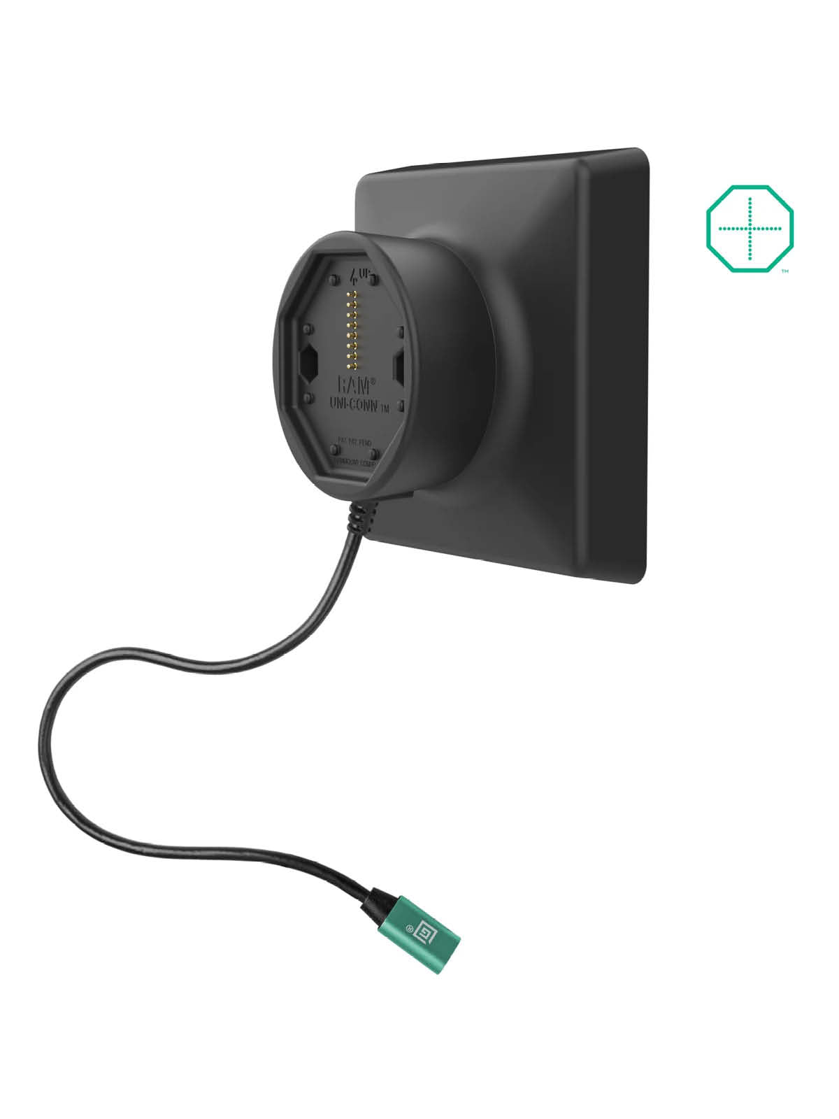 RAM Mounts GDS Uni-Conn Wand-Ladestation mit USB-C-Anschluss - Magnetisch - VESA 75x75 & 100x100 mm – Produktansicht