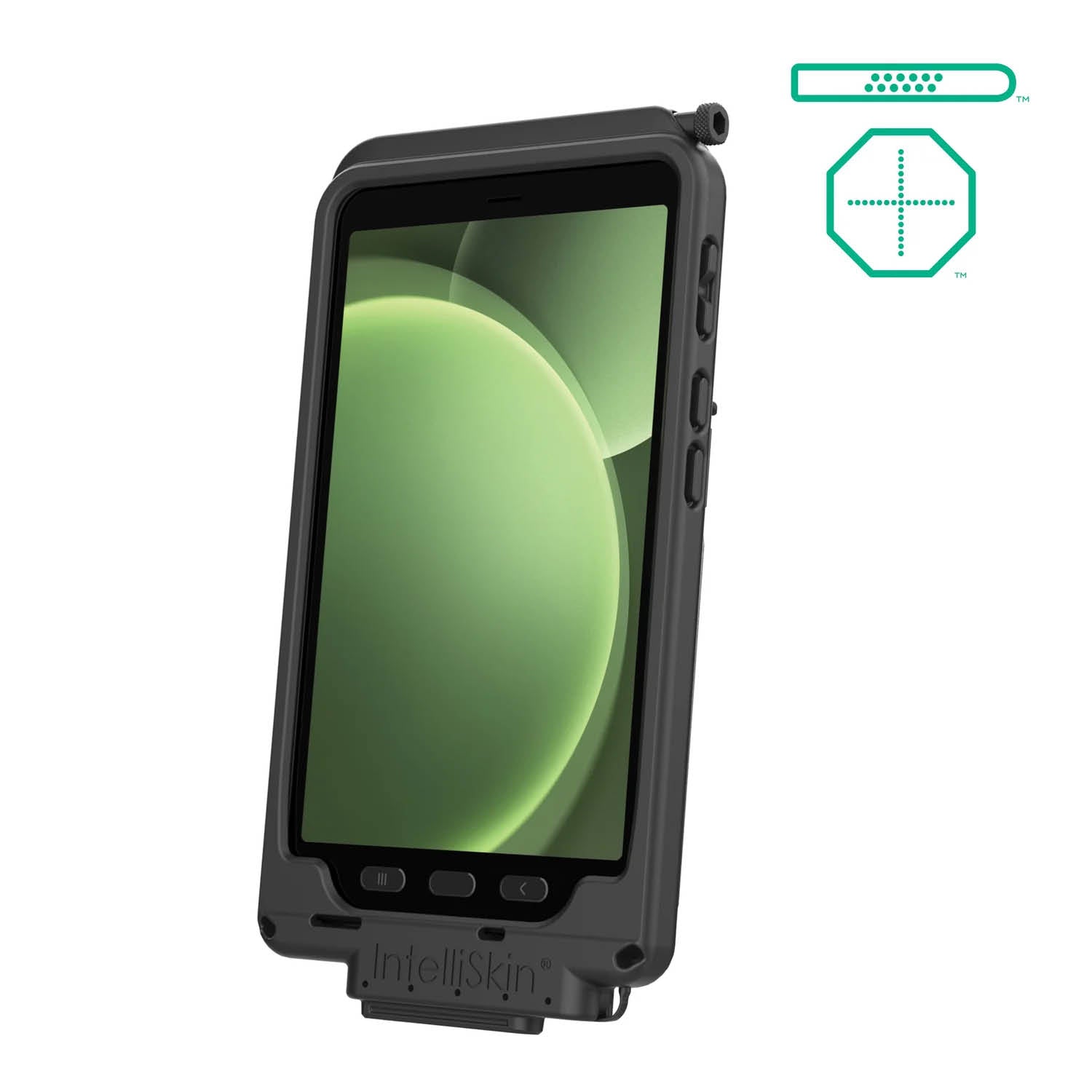 RAM Mounts IntelliSkin Next Gen Ladeschutzhülle für Samsung Tab Active5 - Pogo Pad rückseitig u. unten - GDS-Technologie – Produktansicht