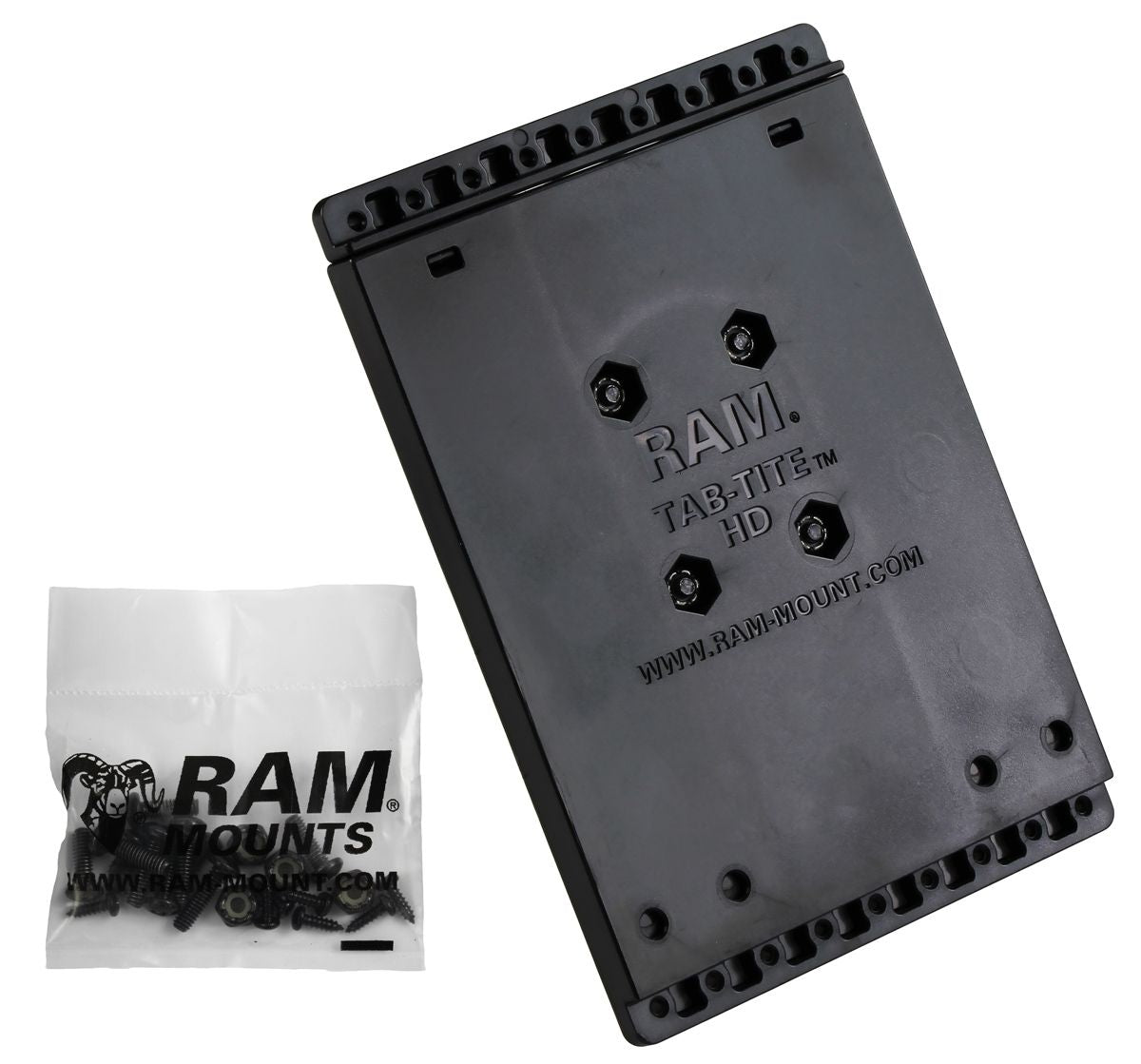 RAM Mounts Tab-Tite Basis (ohne Endkappen) inkl. runder Basisplatte - C-Kugel (1,5 Zoll), AMPS-Aufnahme, Schrauben-Set – Produktansicht