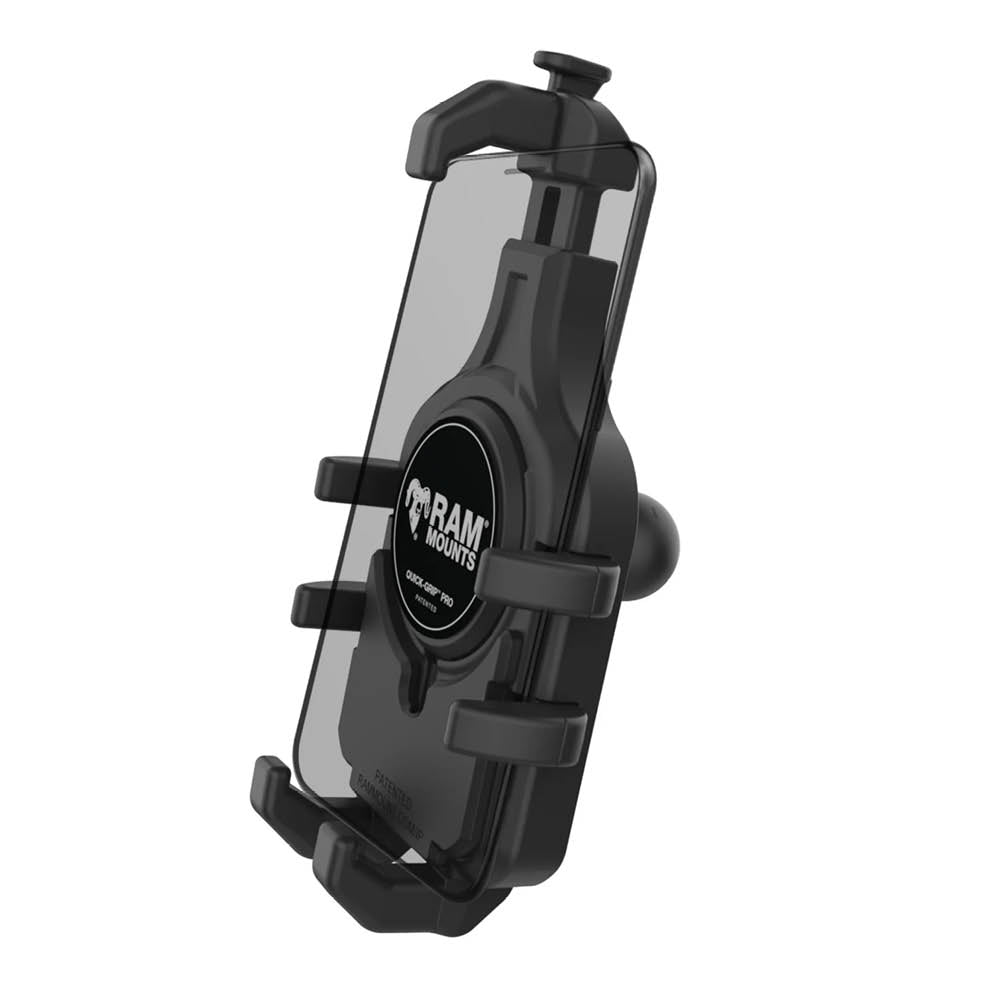 RAM Mounts Quick-Grip Pro Universalhalterung für Smartphones - Bis 95,25 mm Breite - Mag-Safe Kompatible - Inklusive Trapez-Basiskugel (B-Kugel - 1 Zoll) - Schrauben-Set – Produktansicht