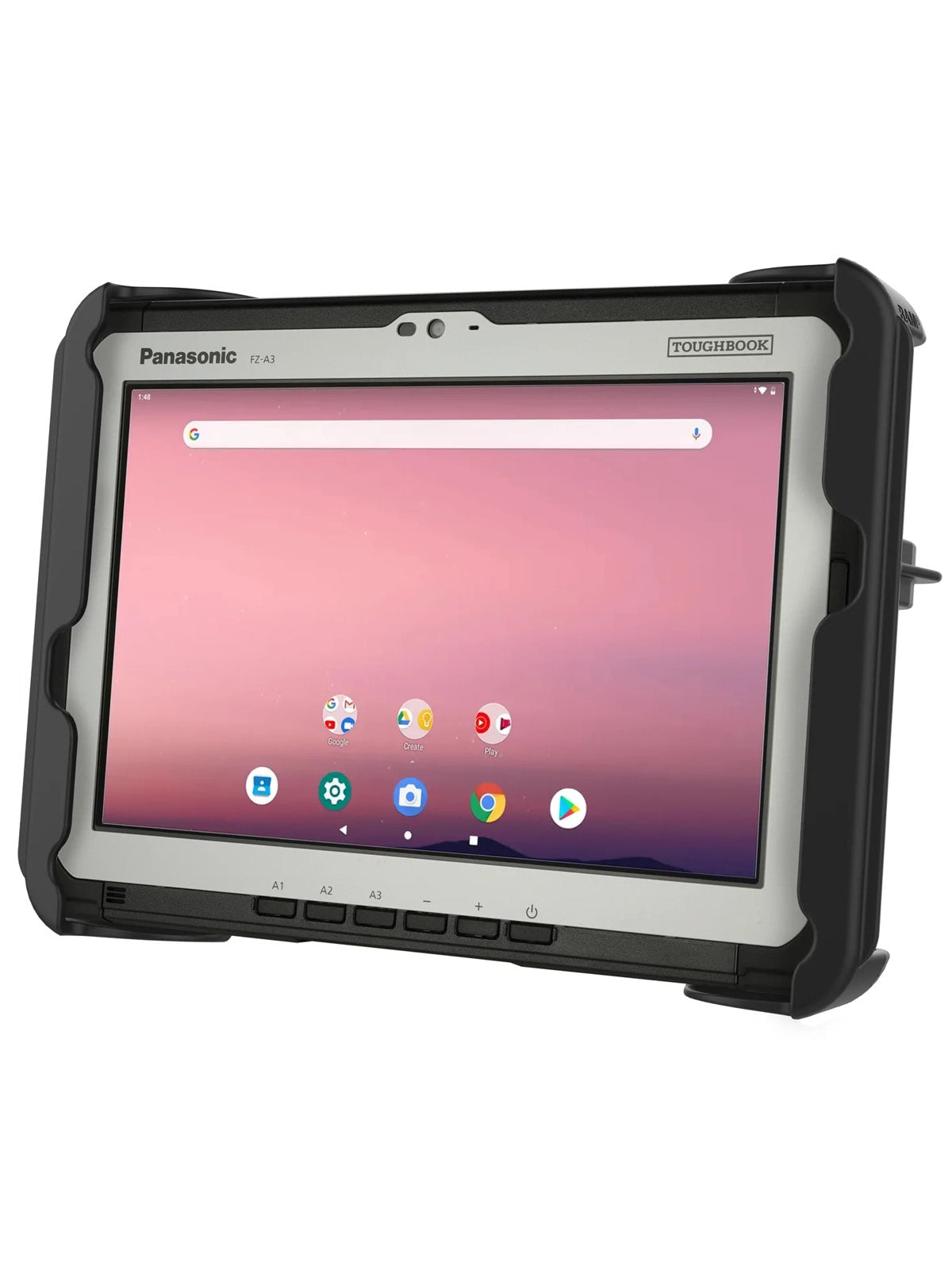 RAM Mounts Tab-Tite Universal Halteschale für Panasonic FZ-G2, FZ-A3, Getac UX10 und weitere Tablets bis zu 10 Zoll - AMPS-Aufnahme - Schrauben-Set – Produktansicht