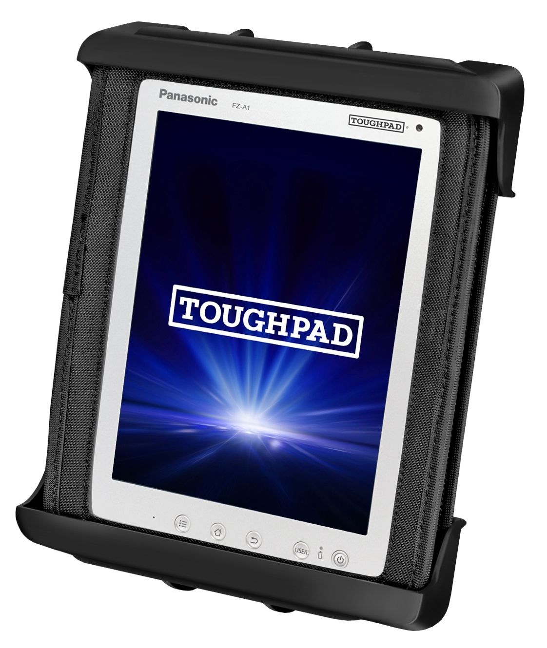 RAM Mounts Tab-Tite Universal Halteschale für Panasonic Toughpad FZ-A1 (in Schutzgehäuse) und Tablets bis zu 12 Zoll - AMPS-Aufnahme - Schrauben-Set – Produktansicht