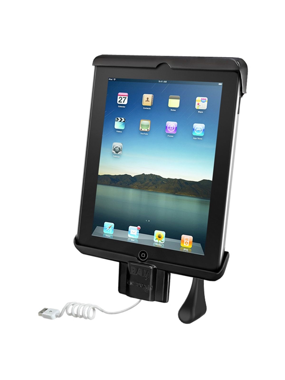 RAM Mounts Tab-Lock (abschließbar) Universal Halteschale für Apple iPad 2 & 3 inkl. Sync-Vorrichtung (ohne Schutzhüllen) - AMPS-Aufnahme, Schrauben-Set – Produktansicht