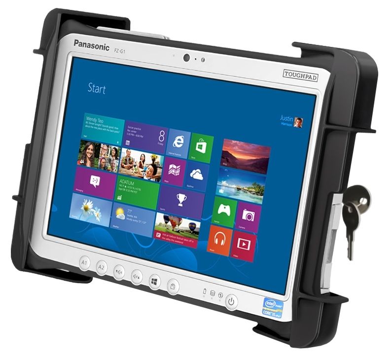 RAM Mounts Tab-Lock (Schlüsselverriegelung) Universal Halteschale für Panasonic Toughpad FZ-G1 und weitere Tablets von 10-11 Zoll - AMPS - Schrauben-Set – Produktansicht