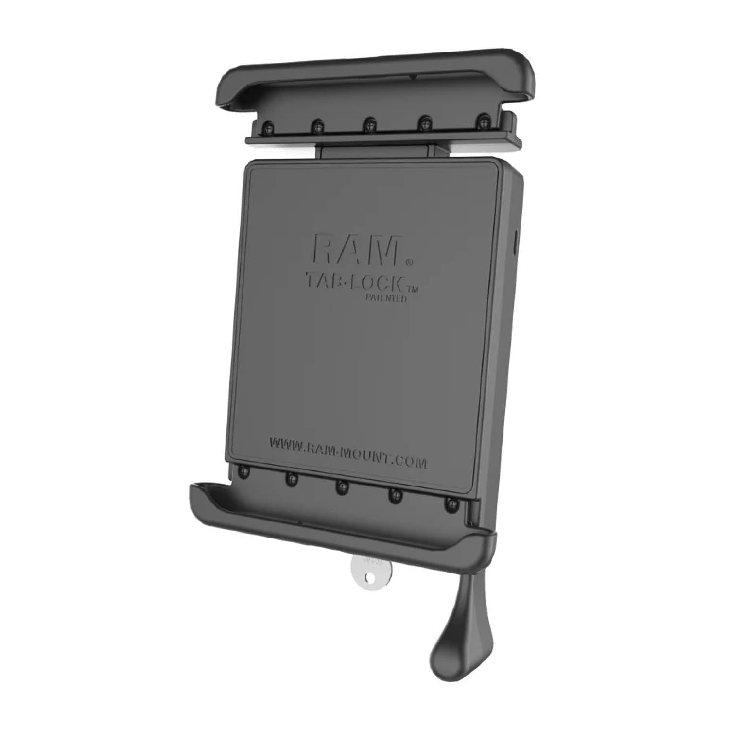 RAM Mounts Tab-Lock (Schlüsselverriegelung) Universal Halteschale für bis zu 8 Zoll Tablets inkl. Samsung Tab A 8.0 (ohne Schutzhüllen) - AMPS - Schrauben-Set – Produktansicht