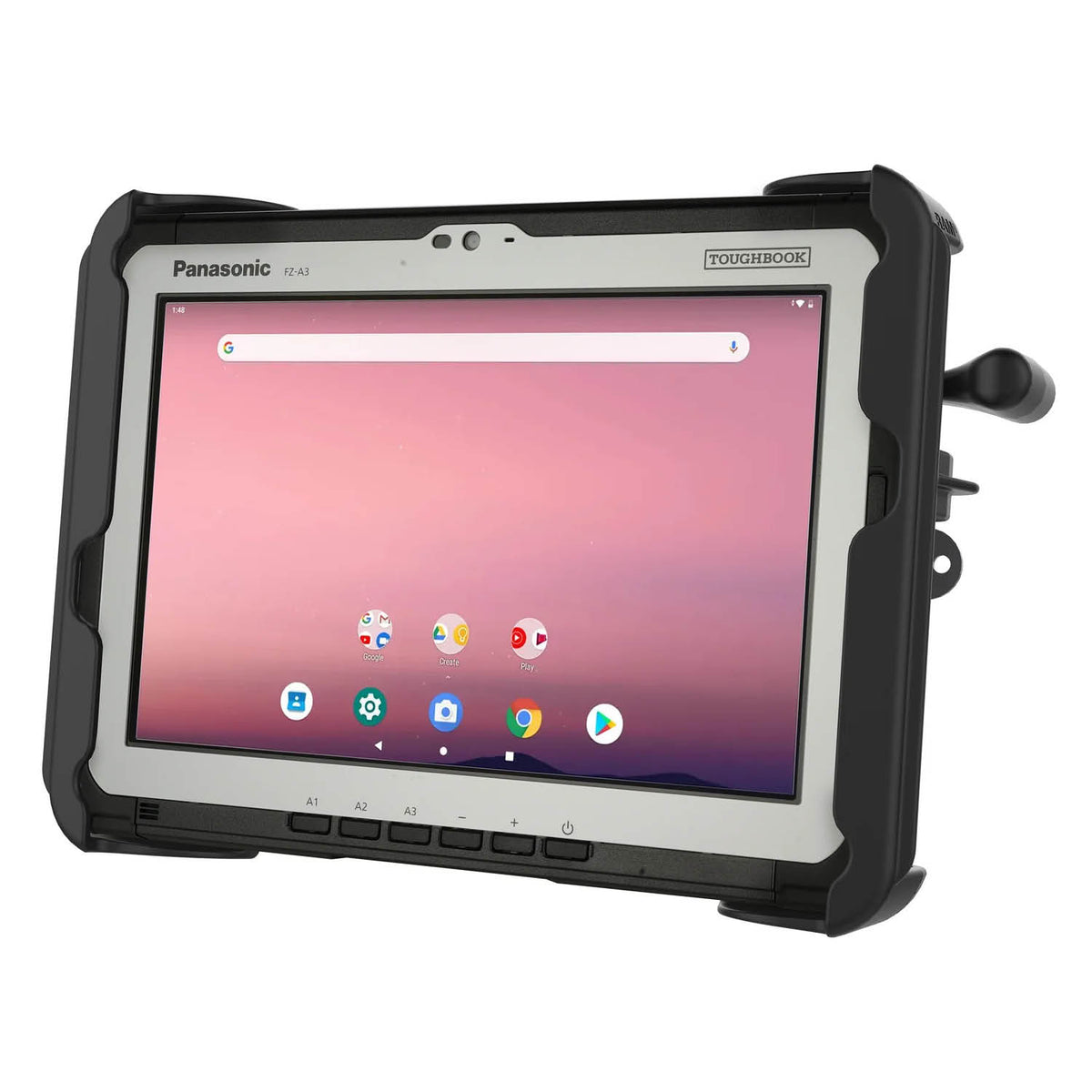 RAM Mounts Tab-Lock (Schlüsselverriegelung) Universal Halteschale für Panasonic FZ-G2, FZ-A3, Getac UX10 und weitere Tablets bis zu 10 Zoll - AMPS - Schrauben-Set – Produktansicht
