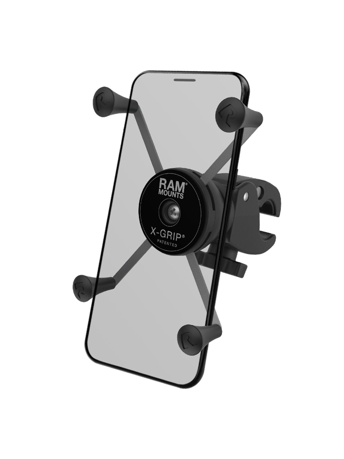 RAM Mounts X-Grip Klemm-Halterung für Smartphones - Bis 114,3 mm Breite - Tough-Claw Klein (Durchmesser 15,87 mm bis 28,95 mm) - Direktanbindung – Produktansicht