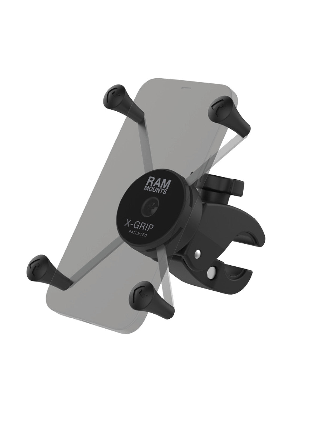 RAM Mounts X-Grip Low Profile Klemm-Halterung für Smartphones - Bis 114,3 mm Breite - Tough-Claw Klein (Durchmesser 15,87 mm bis 28,95 mm) - Direktanbindung – Produktansicht