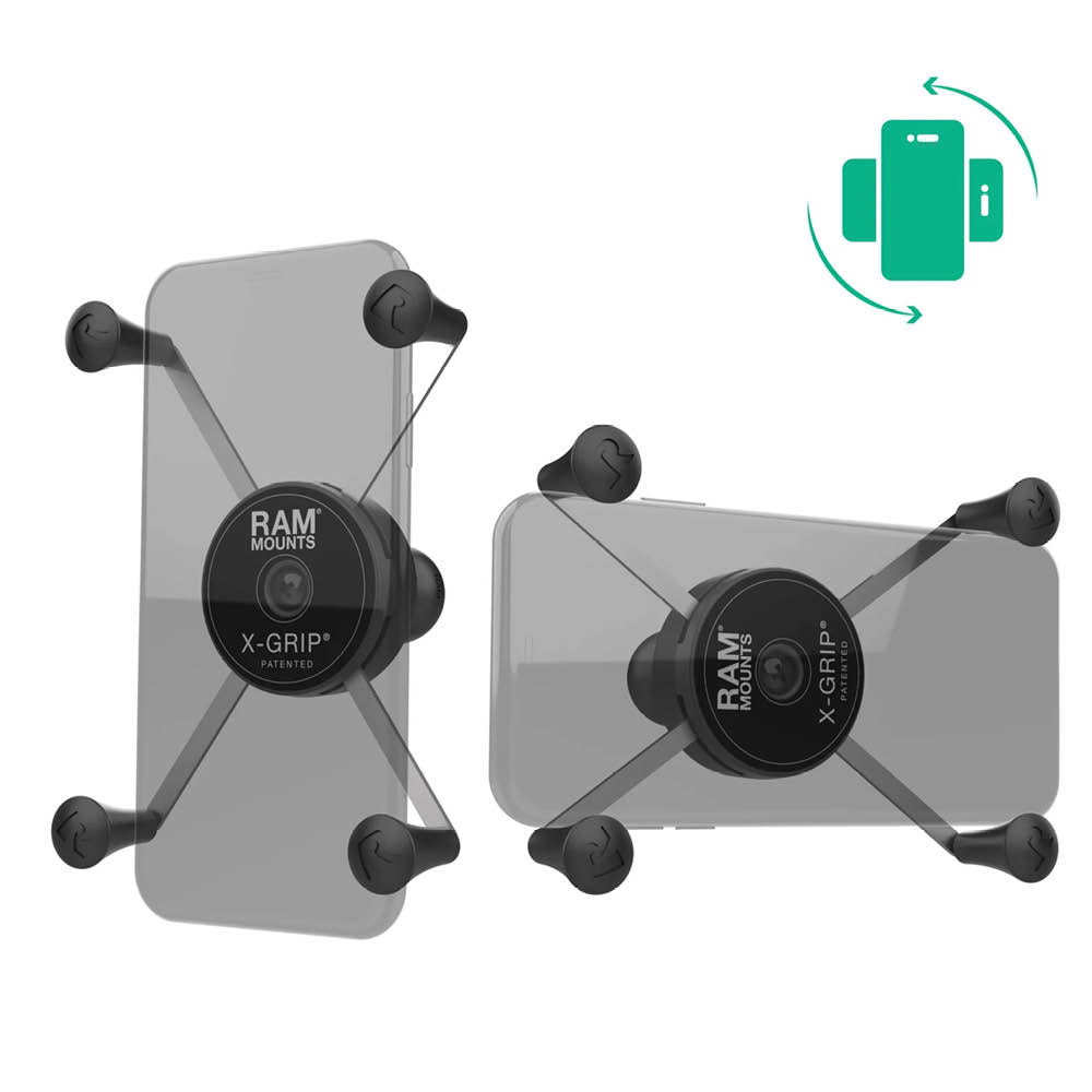 RAM Mounts X-Grip Halteklammer mit Rotation für Smartphones - Bis 114,3 mm Breite - Mit B-Kugel (1 Zoll) – Produktansicht