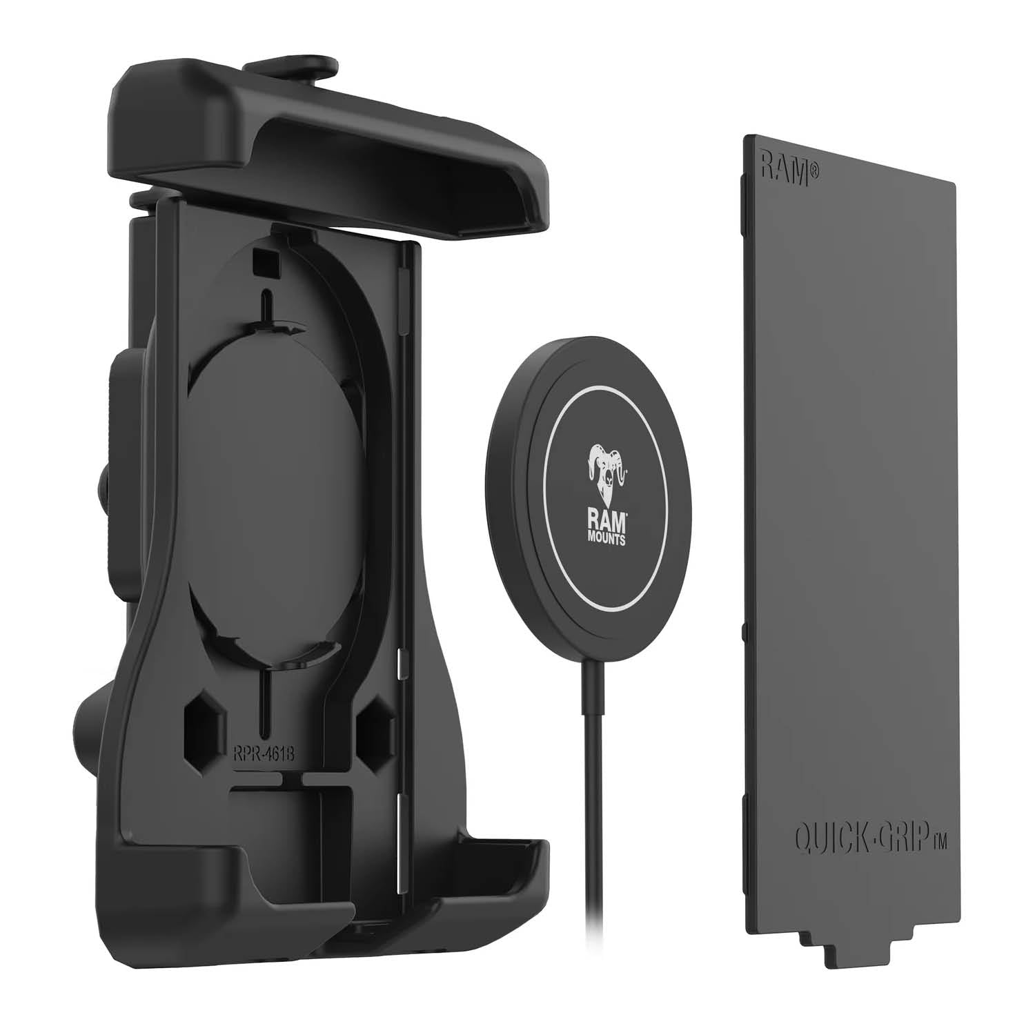 RAM Mounts Quick-Grip Universalhalterung für Apple iPhone 12 Serie - Mag-Safe Kompatible - 2-Loch AMPS - Schrauben-Set – Produktansicht