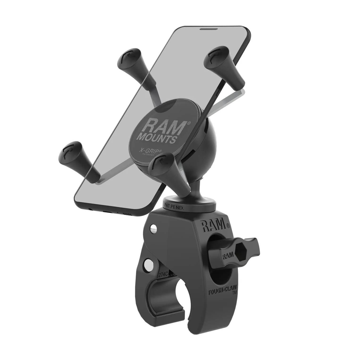 RAM Mounts X-Grip Klemm-Halterung für Smartphones - Bis 82,55 mm Breite - Snap-Link Tough-Claw Klein (Durchmesser 15,87 mm bis 28,95 mm) - Snap-Link (3/4 Zoll) – Produktansicht