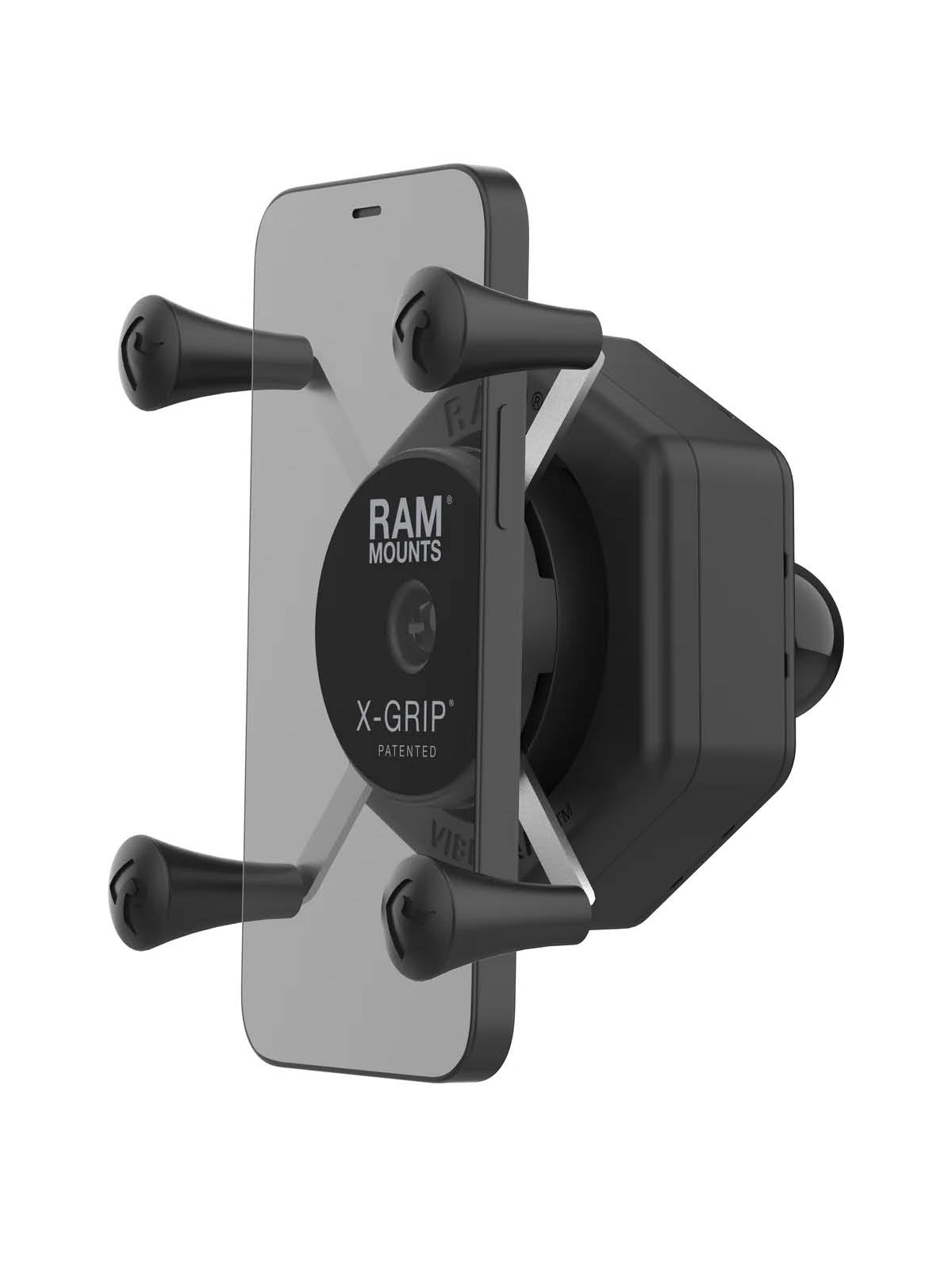 RAM Mounts X-Grip Halteklammer für Smartphones bis 82,6 mm Breite mit Vibe-Safe Adapter - B-Kugel (1 Zoll) – Produktansicht