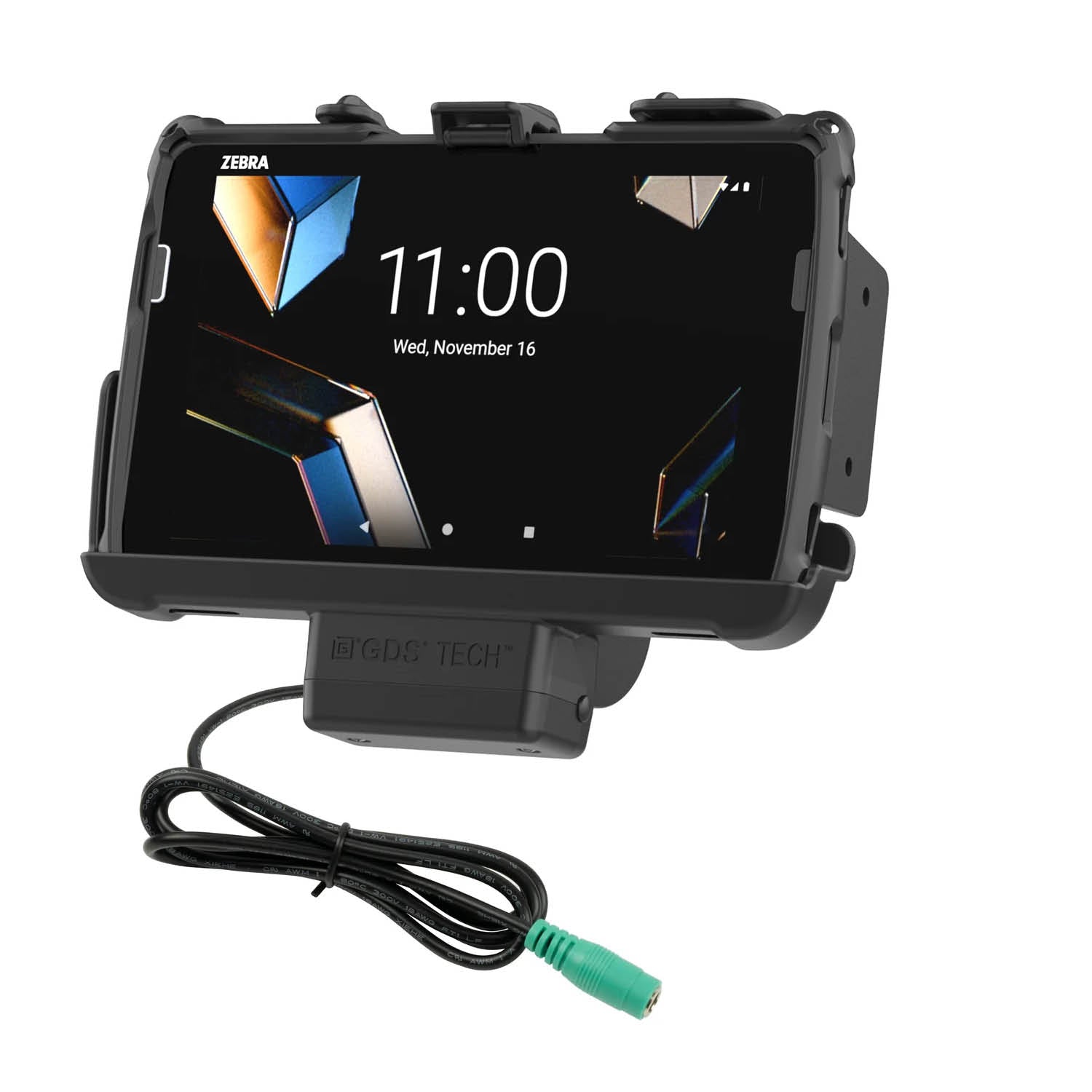 RAM Mounts EZ-Roll'r Halteschale für Zebra ET401, ET40 & ET45 (8 Zoll) Tablets - In Rugged Boot/RAM Schutzhülle (ET401) - 5.5mm DC-Stromversorgung – Produktansicht