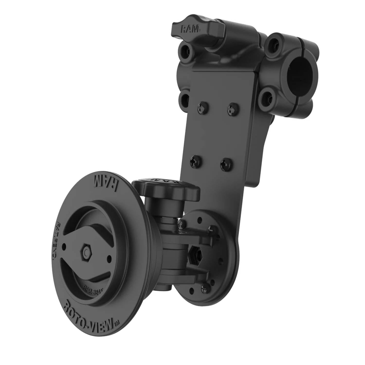 RAM Mounts Drehgelenk-Befestigung mit schwenkbarem Roto-View Adapter und 2-Loch AMPS Aufnahme für Tough-Bar™ – Produktansicht