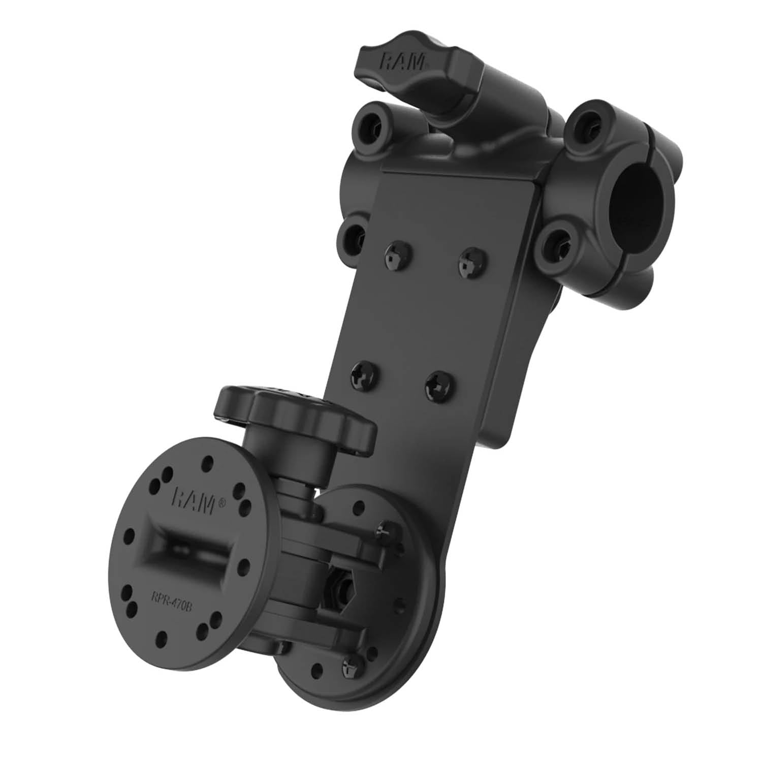 RAM Mounts Drehgelenk-Befestigung mit schwenkbarer 2- & 4-Loch AMPS Aufnahme für Tough-Bar™ – Produktansicht