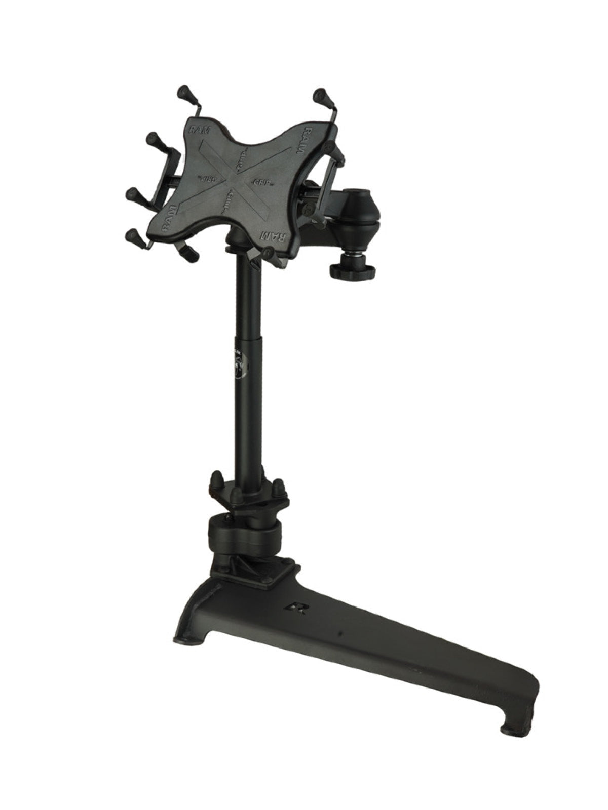 RAM Mounts Fahrzeug-Halterung für 12 Zoll Tablets - Universal Fahrzeug-Basis, Doppel-Schwenkarm, X-Grip Halteschale – Produktansicht