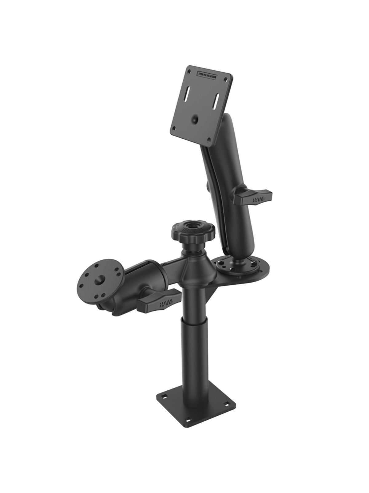 RAM Mounts Tele-Pole Standfuss (5 Zoll) mit Schwenkarm - C-Kugel (1,5 Zoll), AMPS-Anbindung, VESA 75x75 mm – Produktansicht