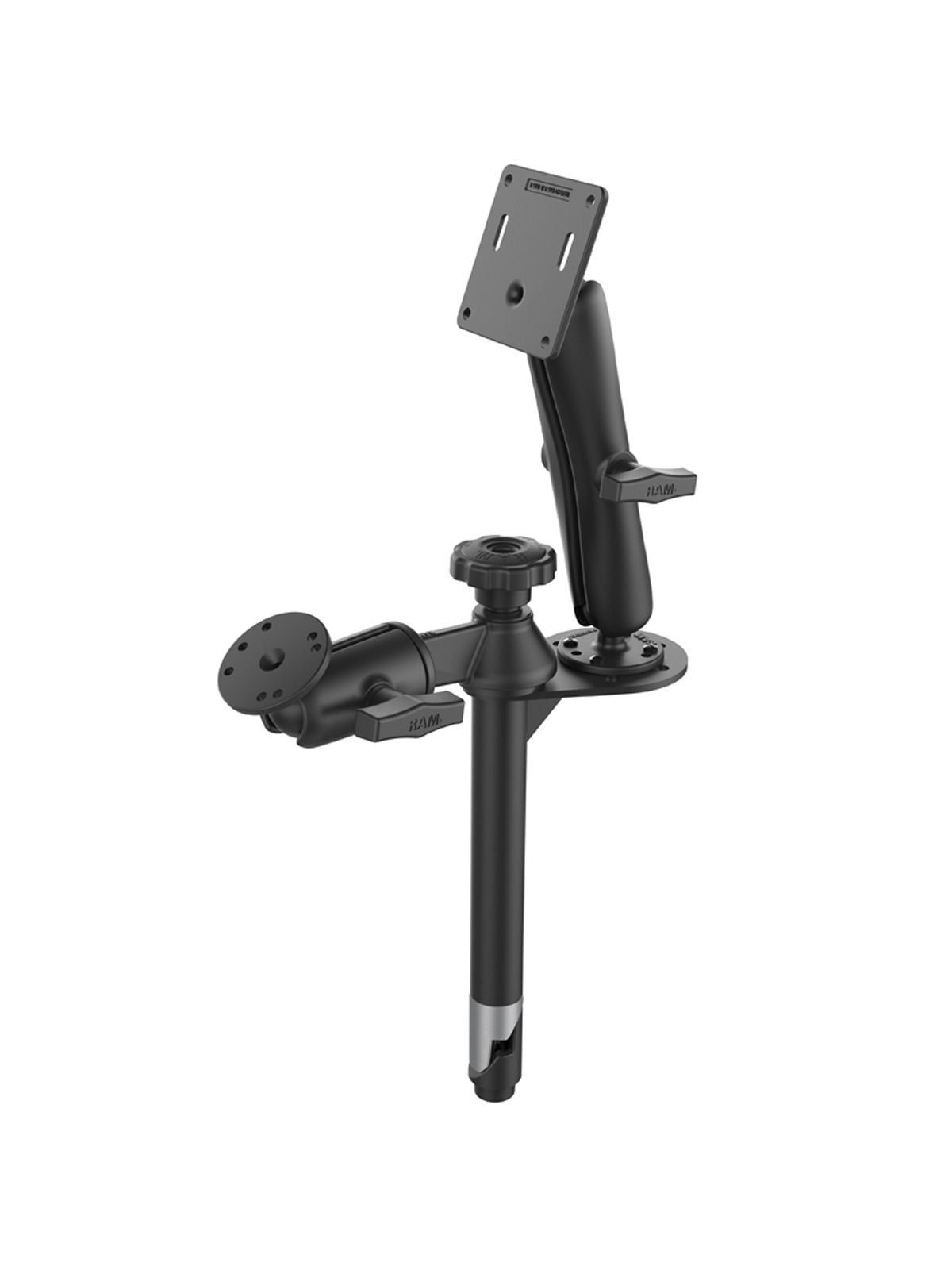 RAM Mounts Tele-Pole (8 Zoll) mit Schwenkarm - C-Kugel (1,5 Zoll), AMPS-Anbindung, VESA 75x75 mm – Produktansicht