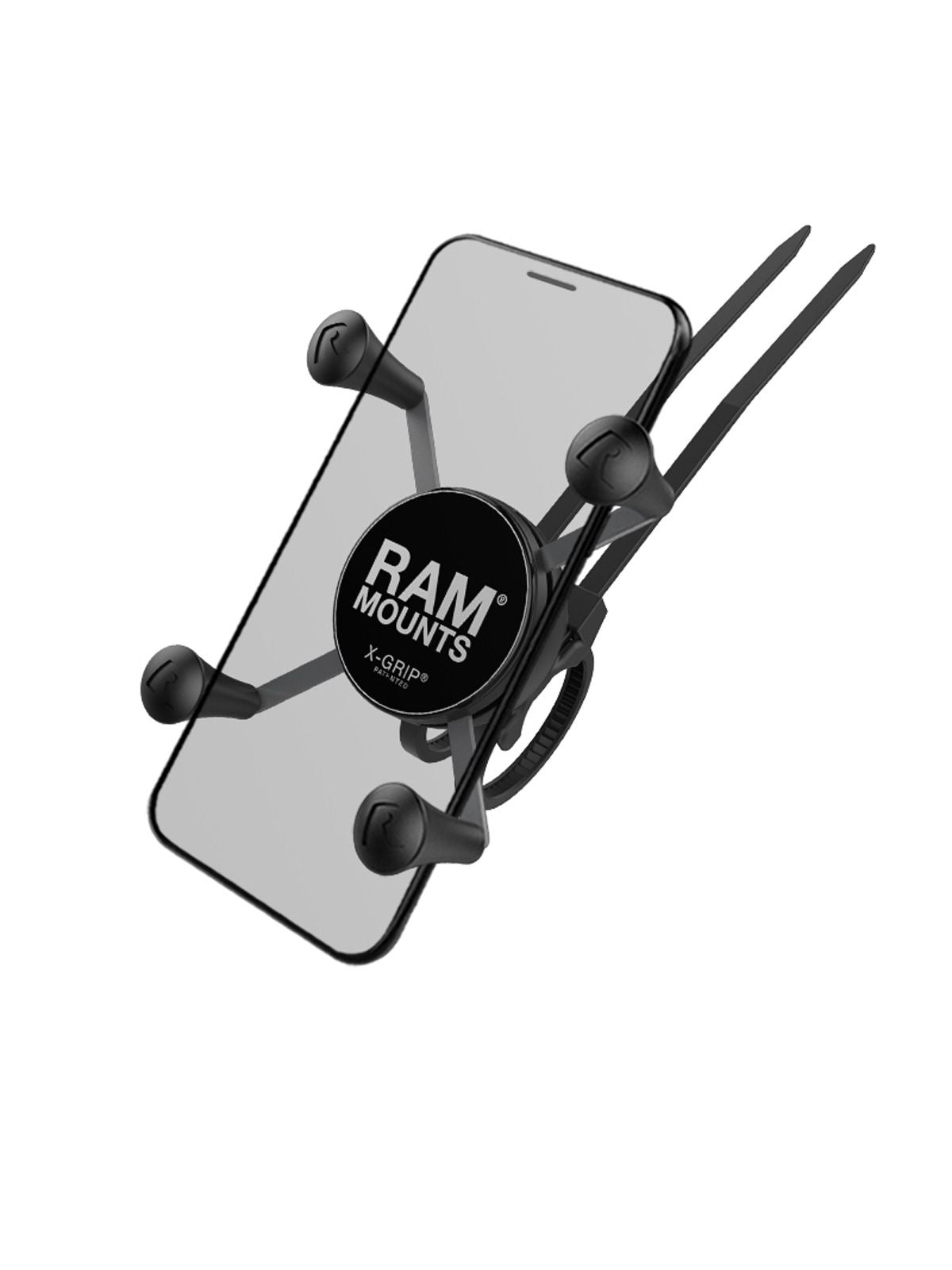 RAM Mounts X-Grip EZ On/Off Lenker-Halterung für Smartphones - Bis 82,55 mm Breite - Durchmesser von 12,7 mm bis 42,67 mm – Produktansicht