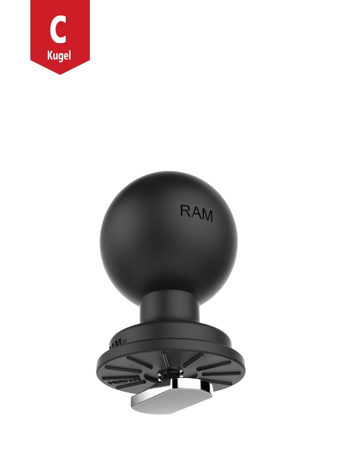 RAM Mounts Verbundstoff-Kugel mit T-Slot für Tough-Track Schienen - C-Kugel (1,5 Zoll), im Polybeutel – Produktansicht
