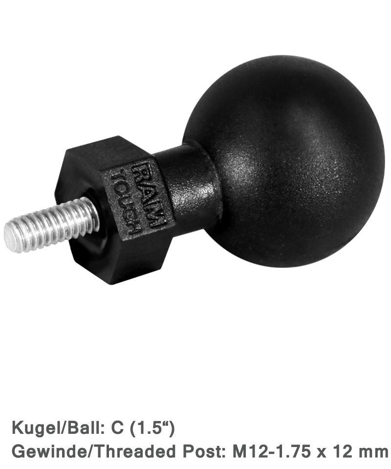 RAM Mounts Tough-Ball mit M12-1,75 x 12 mm Gewindestift - C-Kugel (1,5 Zoll), im Polybeutel – Produktansicht