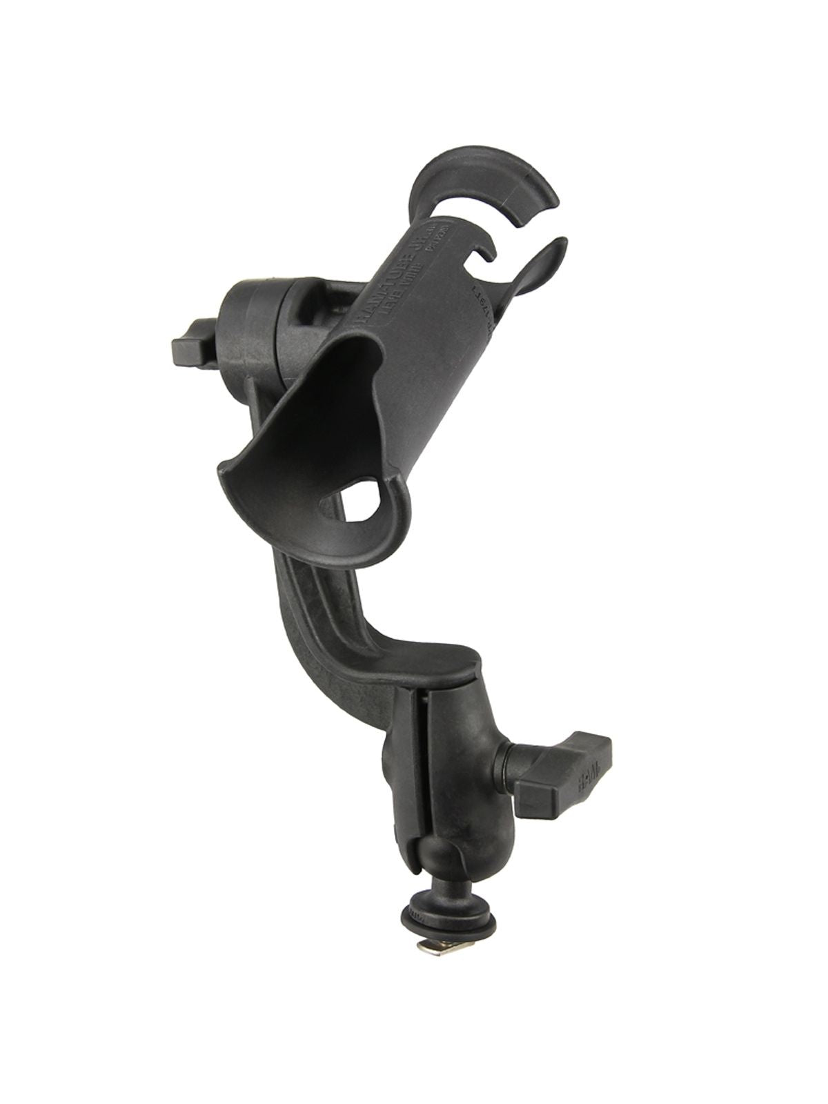 RAM Mounts Verbundstoff-Angelrutenhalter Tube Jr. mit Tough-Track Anbindung (T-Slot) - Ratchet-System, C-Kugel (1,5 Zoll), im Polybeutel – Produktansicht
