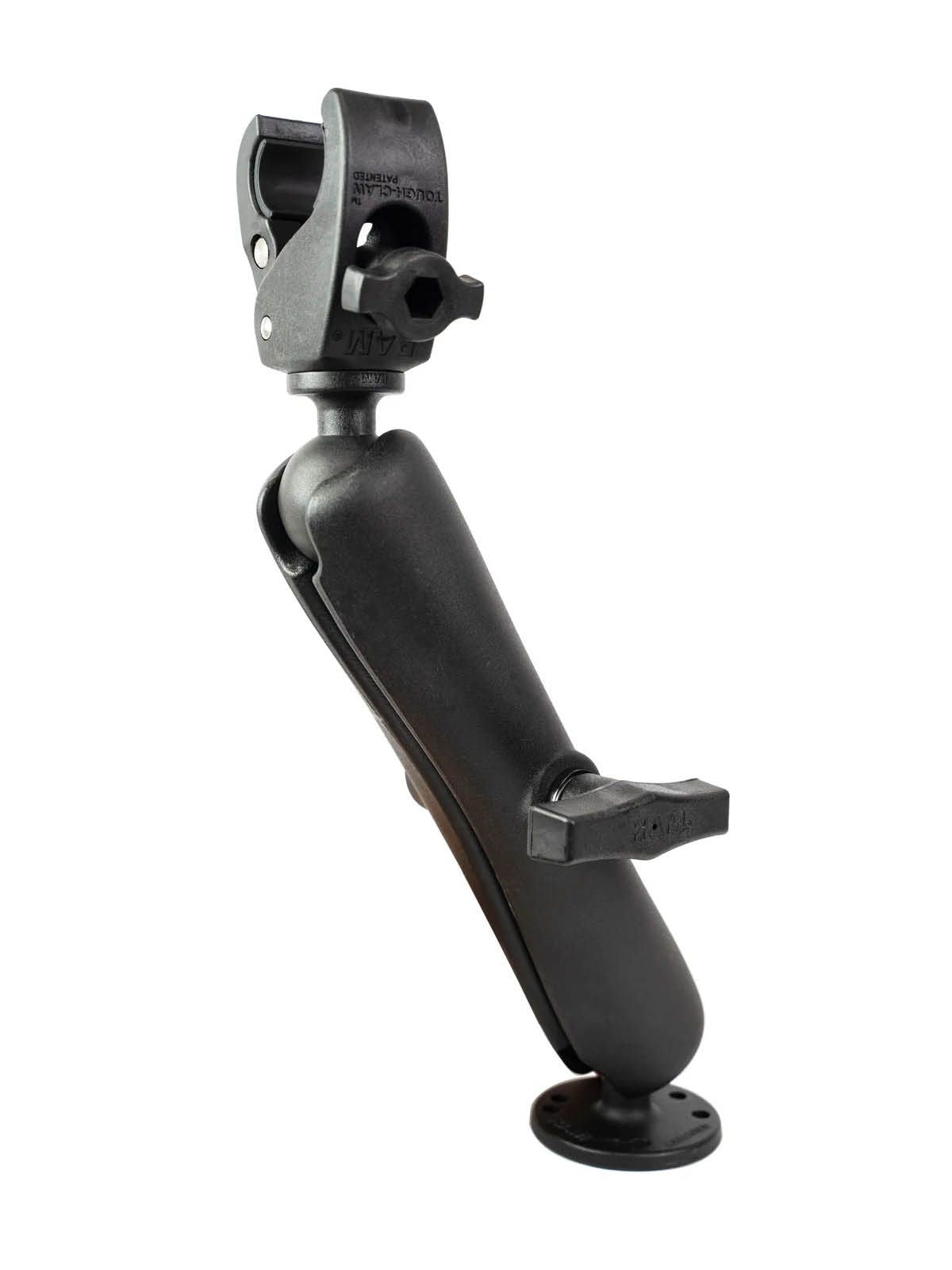 RAM Mounts Tough-Claw Set - C-Kugel (1,5 Zoll), langer Verbindungsarm, AMPS, für Durchmesser 15,9-29,0 mm – Produktansicht