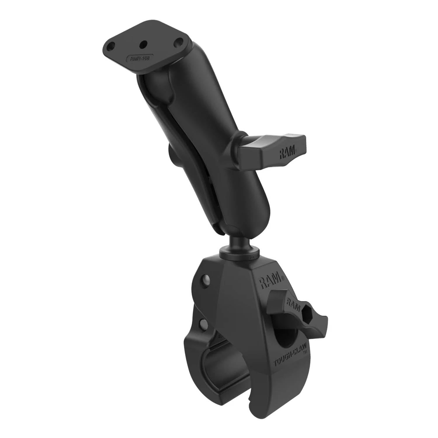 RAM Mounts Tough-Claw Set - C-Kugel (1,5 Zoll), Tough-Claw groß (Durchmesser 25,4-55,88 mm), mittlerer Verbindungsarm, 2-Loch AMPS – Produktansicht