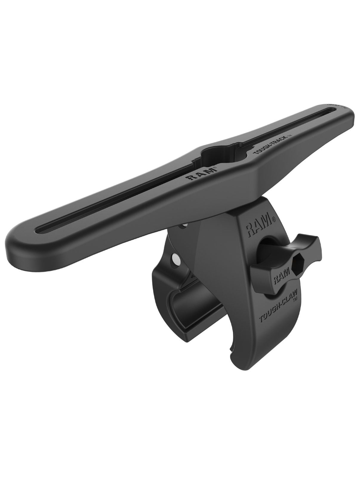 RAM Mounts Tough-Track Schiene mit Tough-Claw groß (Durchmesser 25,4-55,9 mm) - Schienen-Innenlänge ca. 270 mm – Produktansicht