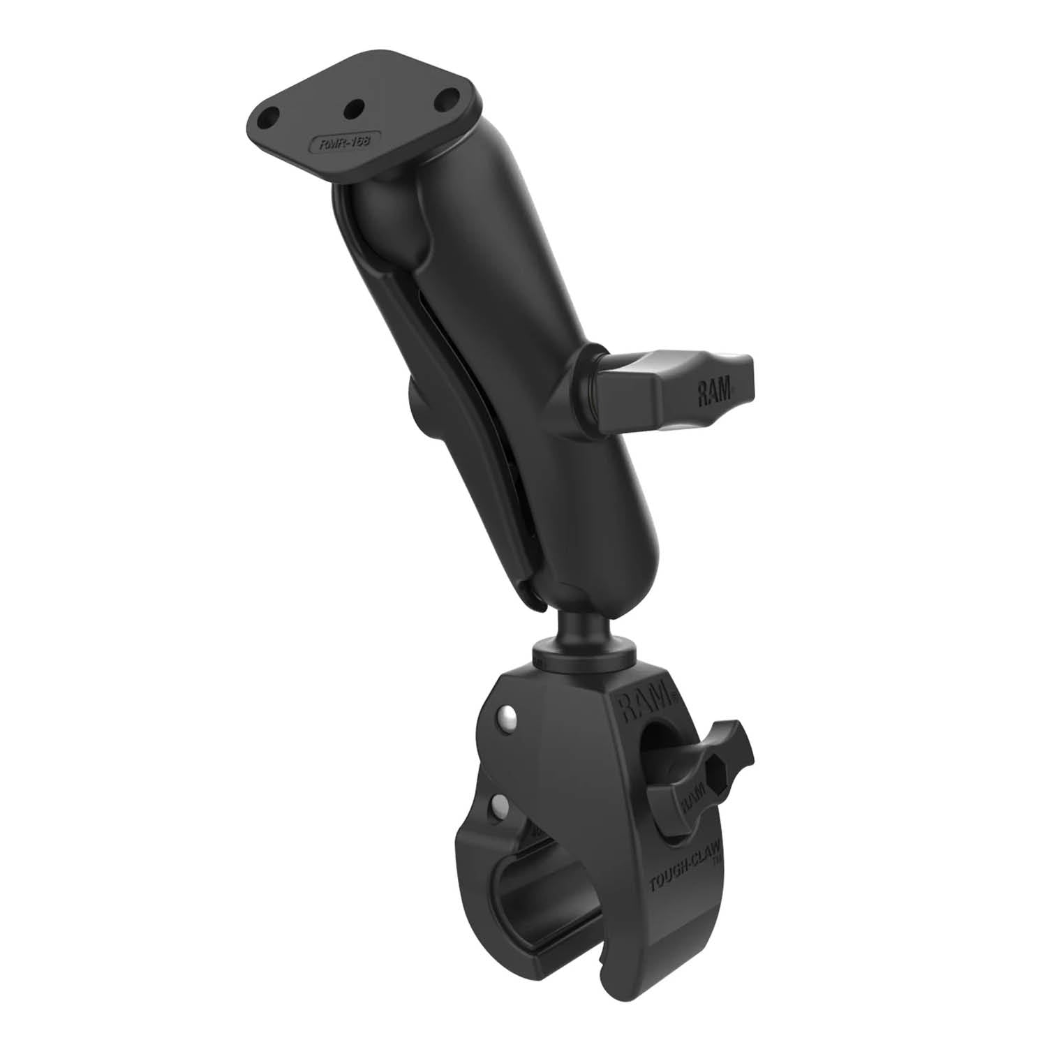 RAM Mounts Tough-Claw Set - C-Kugel (1,5 Zoll), Tough-Claw mittel (Durchmesser 25,4-40,6 mm), mittlerer Verbindungsarm, 2-Loch AMPS – Produktansicht