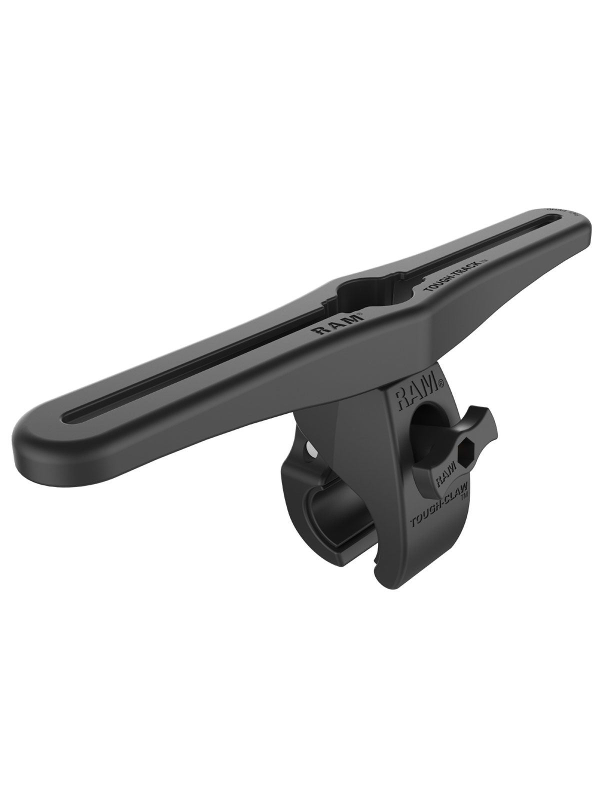 RAM Mounts Tough-Track Schiene mit Tough-Claw mittel (Durchmesser 25,4-40,6 mm) - Schienen-Innenlänge ca. 270 mm – Produktansicht