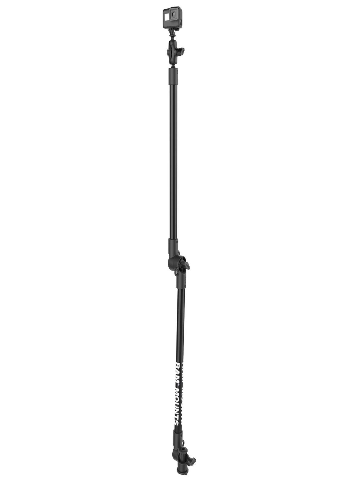 RAM Mounts Tough-Pole GoPro Kamerahalterung für Tough-Track Schienen - B-Kugel (1 Zoll), Gesamtlänge ca. 950 mm, Track-Node-Basis – Produktansicht