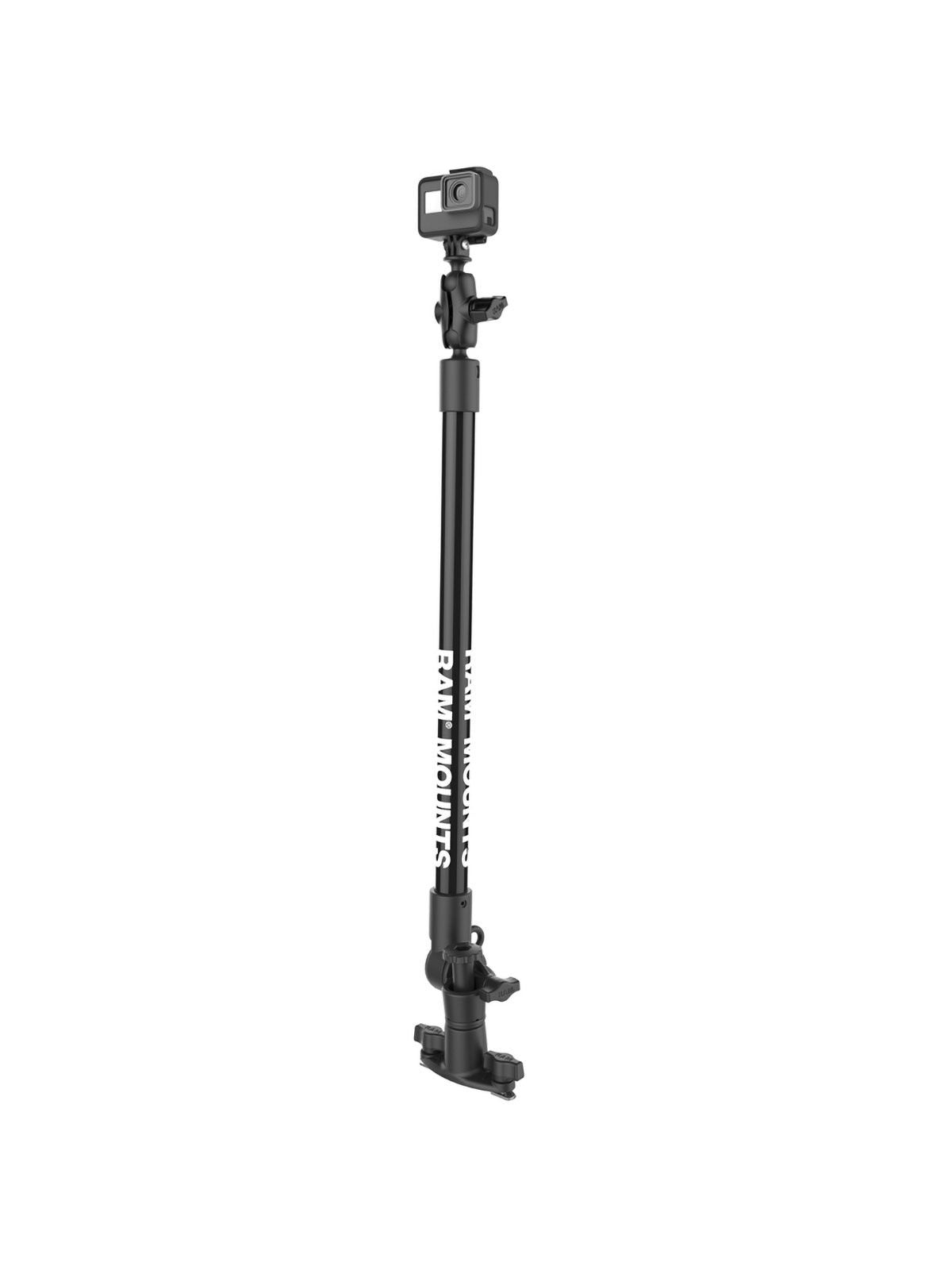 RAM Mounts Tough-Pole GoPro Kamerahalterung für Tough-Track Schienen - B-Kugel (1 Zoll), Gesamtlänge ca. 600 mm, Doppel T-Slot Basis – Produktansicht