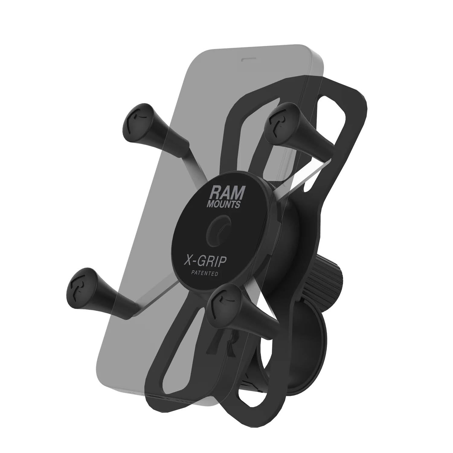 RAM Mounts X-Grip Tough-Strap Lenker-Halterung für Smartphones - Bis 82,55 mm Breite - Durchmesser von 22,22 mm bis 35,05 mm – Produktansicht