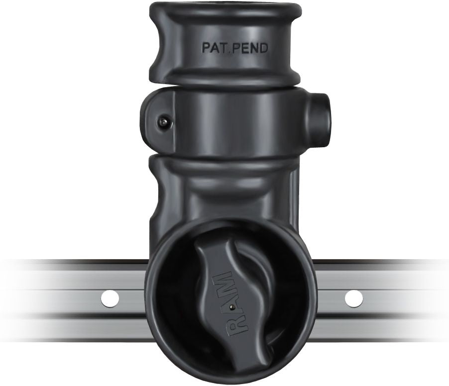RAM Mounts seitlicher Verbundstoff-Adapter für Angelrutenhalter - mit T-Slot für Tough-Track Schienen, im Polybeutel – Produktansicht
